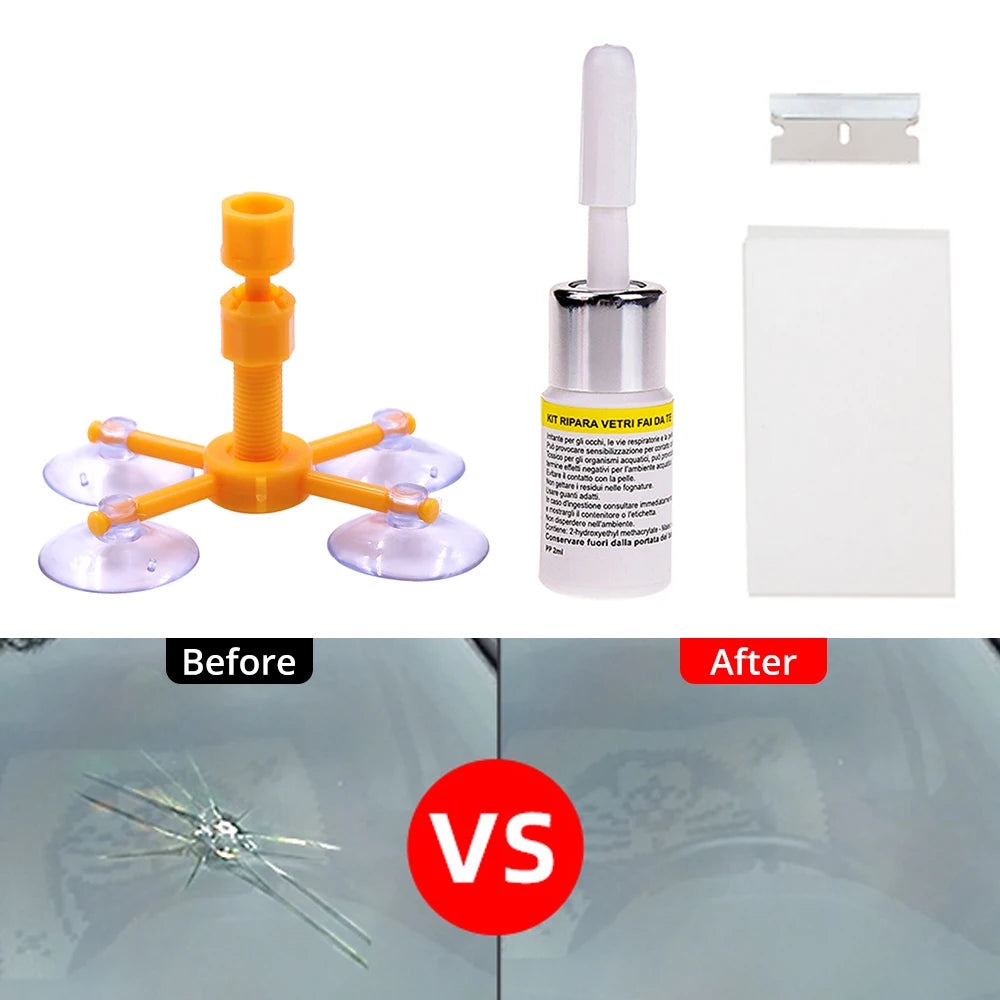 Windshield Repair Kit Quick Fix Cars Cracked Glass Windscreen Tool Resin Sealer DIY Autos Window Screen Polishing Hot