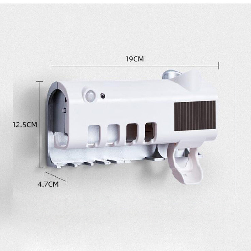uv toothbrush sterilizer with totthpaste dispencer and toothbrush holder