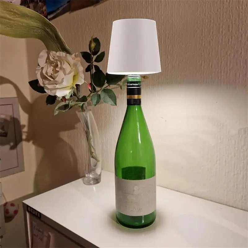 LED Wine Bottle Lamp Wine Bottle LED Light Dimmable Rechargeable Touch Control Portable Desk Lamp for Bar Cafe House