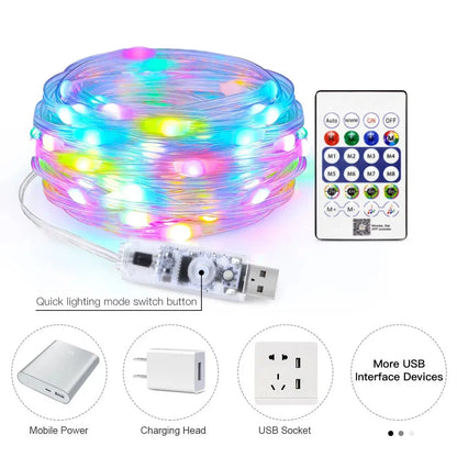 Bluetooth RGB USB String Lights