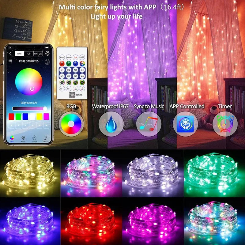 Bluetooth RGB USB String Lights