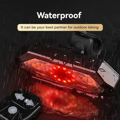 Bike Turn Signal Rear Light Wireless LED USB Rechargeable Tail Lamp Remote Control Warning Light for Bicycle Safety Accessories